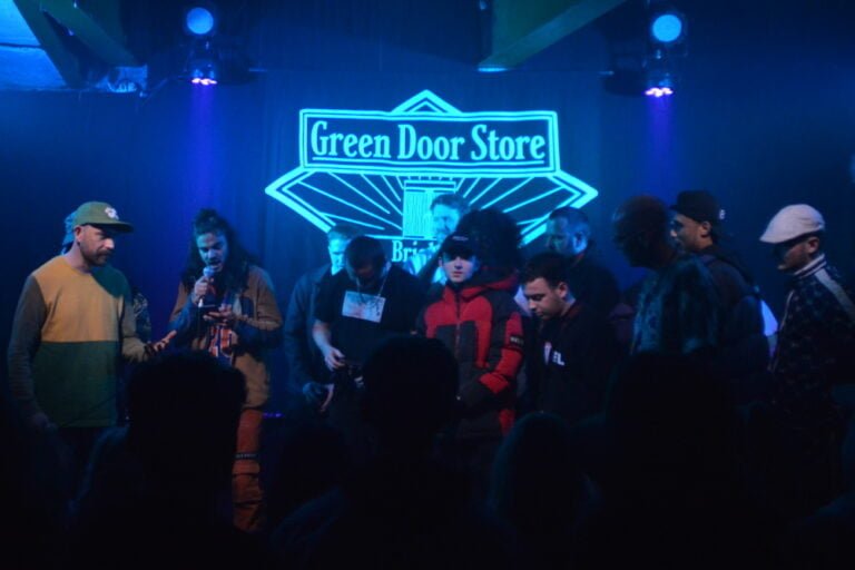Room to Rant gig, all young men on stage at the end freestyling