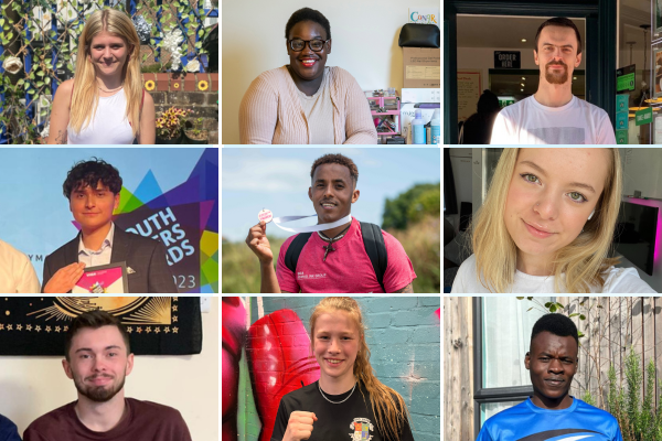 A collage of faces of the young people whose stories we have shared this year